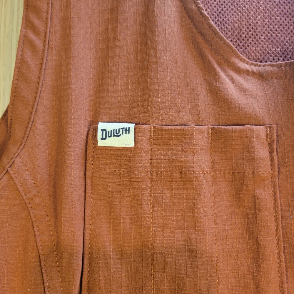 Duluth Trading Co Womens Utility Vest Rust Orange Ripstop Fishing Hiking Small - Picture 3 of 11